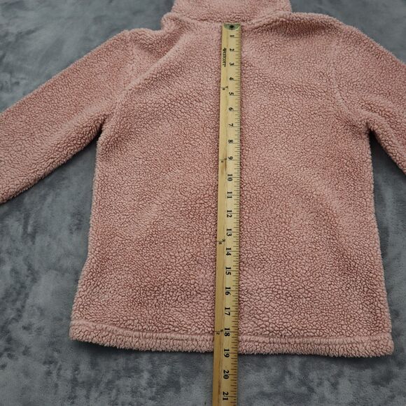 Outdoor Kids Sweater Girls Large Pink Casual Pullover Sweatshirt Teddy Fleece - Picture 3 of 13